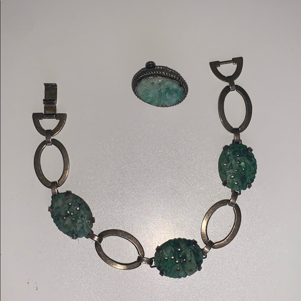 Vintage Jade Braclet and single earring